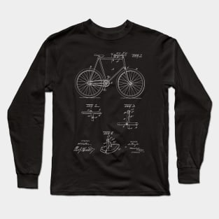 Bicycle Vintage Patent Hand Drawing Long Sleeve T-Shirt